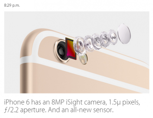 iphone 6 si noua sa camera iSight