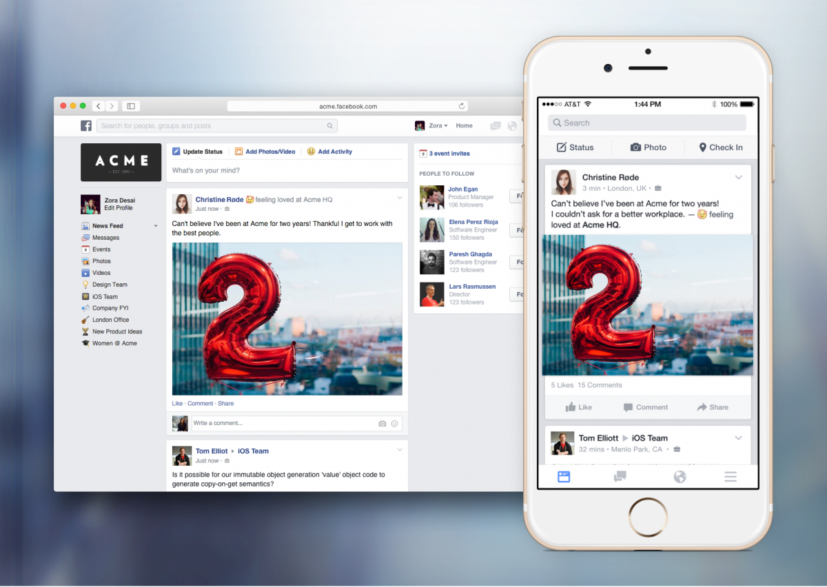 Facebook a creat Facebook at Work pentru angajati