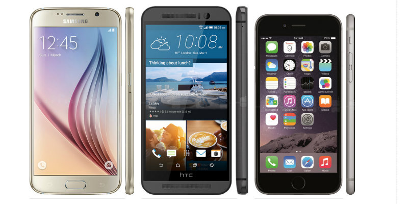 iphone 6 vs samsung galaxy s6 edge vs htc one m9