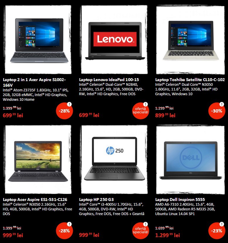 4 laptopuri 1 - Black Friday 2015 Emag