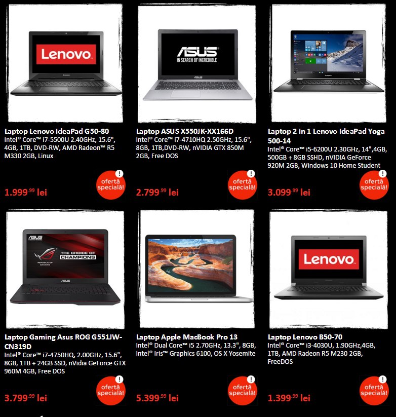 4 laptopuri 3 - Black Friday 2015 Emag