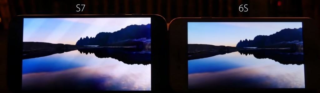 Comparație display iPhone 6s Samsung s7