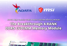 ADATA și MSI lansează primul modul de memorie DDR5 CUDIMM 4-RANK din lume
